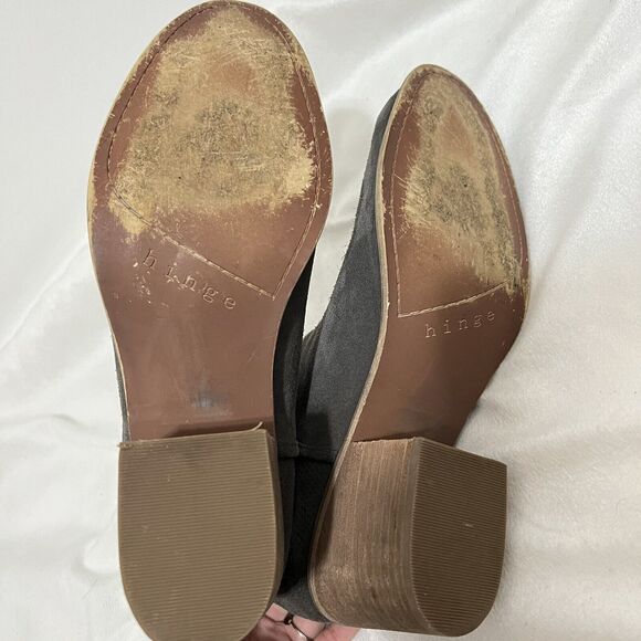 Hinge Ankle Boots Size 12 M Gray Booties Block Heel 58665 Boho Western Minimal - Picture 5 of 9